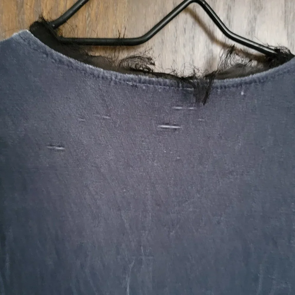THML Blue Velvet Tunic Top Sleeveless Mixed Tank Blouse Velour XS Anthropologie - Picture 10 of 14